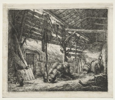 The Barn, 1647. Creator: Adriaen van Ostade (Dutch, 1610-1684).