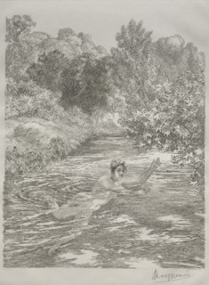 The Bather, c. 1860-70. Creator: Félix Bracquemond (French, 1833-1914).