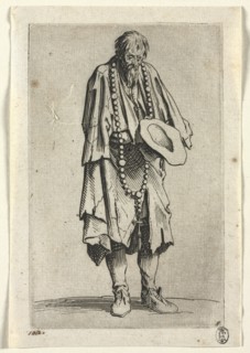 The Beggars: Beggar with Rosary , c. 1623. Creator: Jacques Callot (French, 1592-1635).