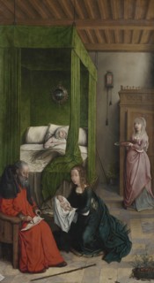 The Birth and Naming of John the Baptist, 1496-99. Creator: Juan de Flandes (Netherlandish, c. 1460-1519).