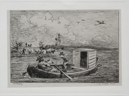The Boat Trip: Le Mot de Cambronne (The Slanging Match), 1861. Creator: Charles François Daubigny (French, 1817-1878).