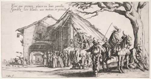The Bohemians: The Stopping Place: The Fortune Teller, c. 1621-1625. Creator: Jacques Callot (French, 1592-1635).