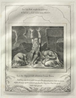 The Book of Job: No. 8, Let the Day perish wherin I was born, 1825. Creator: William Blake (British, 1757-1827).