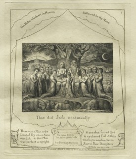 The Book of Job: Pl. 1, Thus did Job continually, 1825. Creator: William Blake (British, 1757-1827).