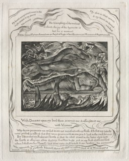 The Book of Job: Pl. 11, With Dreams upon my bed thou scarest me and affrightest me..., 1825. Creator: William Blake (British, 1757-1827).