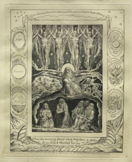 The Book of Job: Pl. 14, When the morning Stars sang together, and all the / Sons of God..., 1825. Creator: William Blake (British, 1757-1827).