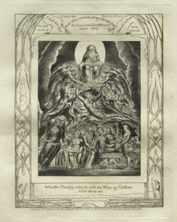 The Book of Job: Pl. 2, When the Almighty was yet with me, When my Children?, 1825. Creator: William Blake (British, 1757-1827).