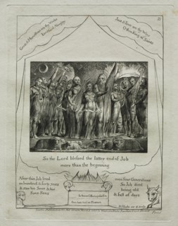 The Book of Job: Pl. 21, So the Lord blessed the latter end of Job / more than the?, 1825. Creator: William Blake (British, 1757-1827).