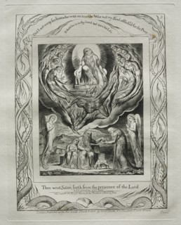The Book of Job: Pl. 5, Then went Satan forth from the presence of the Lord, 1825. Creator: William Blake (British, 1757-1827).