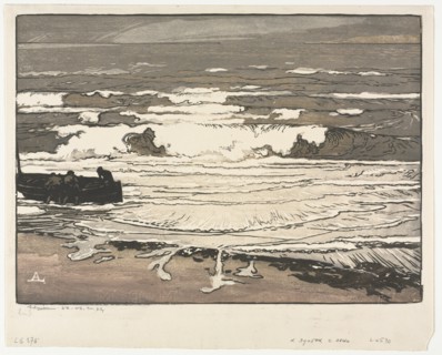 The Breaking Waves, Tide of September 1901, 1901. Creator: Auguste Louis Lepère (French, 1849-1918).
