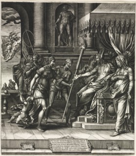 The Calumny of Apelles, 1560. Creator: Giorgio Ghisi (Italian, 1520-1582).