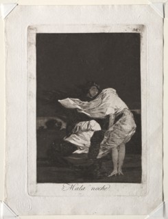 The Caprichos: A Bad Night, 1799. Creator: Francisco de Goya (Spanish, 1746-1828).