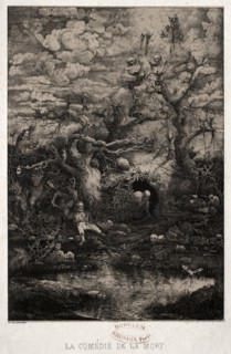 The Comedy of Death, 1854. Creator: Rodolphe Bresdin (French, 1822-1885); Lemercier.