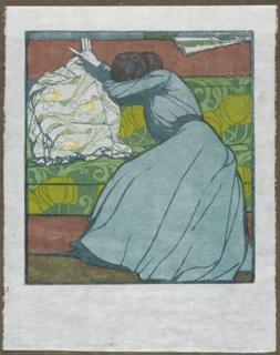 The Cushion (Martha Kurzweil Seated on a Divan), 1903. Creator: Max Kurzweil (Austrian, 1867-1916); Gesellschaft Fur Vervielfaltigende Kunst.