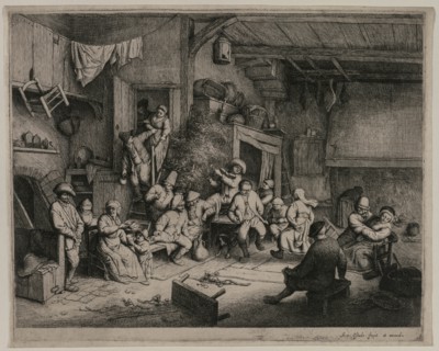 The Dance in the Inn, 1652. Creator: Adriaen van Ostade (Dutch, 1610-1684).