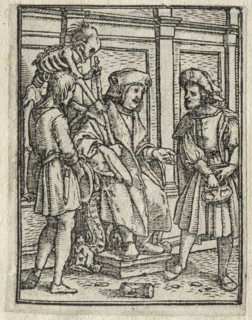 The Dance of Death: The Canon or Prebendary; The Judge. Creator: Hans Holbein (German, 1497/98-1543).