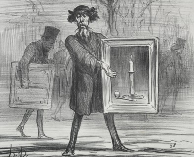 The Exhibition of 1859 (plate 1): They have Refused this, the Ignoramuses!, 1859. Creator: Honoré Daumier (French, 1808-1879).