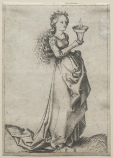 The First Wise Virgin. Creator: Martin Schongauer (German, c.1450-1491).