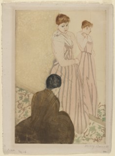 The Fitting, 1890-1891. Creator: Mary Cassatt (American, 1844-1926).