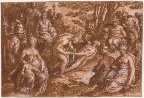 The Flaying of Marsyas, c. 1570-1605. Creator: Jan van der Straet, called Johannes Stradanus (Netherlandish, active Antwerp and Florence, 1523-1605).