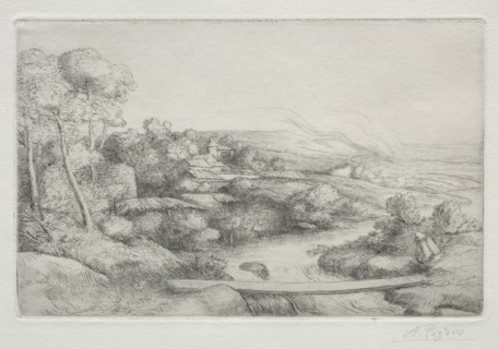 The Footbridge (La Passerelle). Creator: Alphonse Legros (French, 1837-1911).