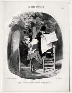 The Good Bourgeois, plate 14: What the bourgeois consider a distraction, 1846. Creator: Honoré Daumier (French, 1808-1879).