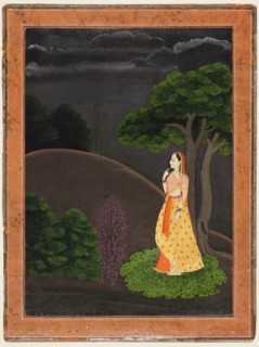 The Heroine Who Waits Anxiously for Her Absent Lover (Utka Nayaka), c. 1750-55. Creator: Unknown.