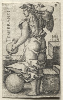 The Knowledge of God and the Seven Cardinal Virtues: Temperance - Temperancia. Creator: Hans Sebald Beham (German, 1500-1550).