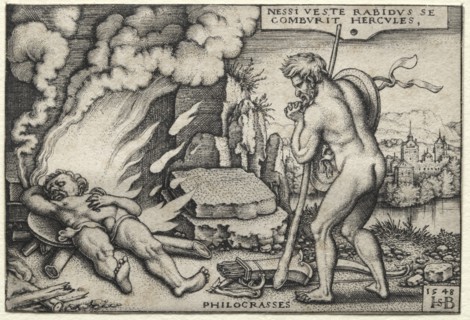 The Labors of Hercules: Hercules on his Pyre, 1548. Creator: Hans Sebald Beham (German, 1500-1550).