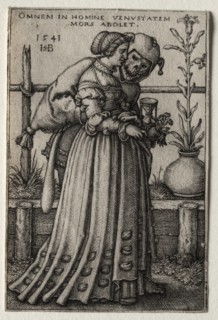 The Lady of Death Masquerading as a Fool, 1541. Creator: Hans Sebald Beham (German, 1500-1550).