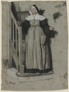 The Letter of Admission, Interior of a Convent, c. 1867. Creator: François Bonvin (French, 1817-1887).