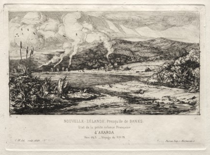 The Little French Colony at Akaroa, 1845, 1865. Creator: Charles Meryon (French, 1821-1868).