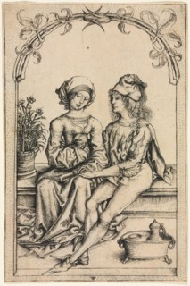 The Lovers (after the Housebook Master), c. 1490. Creator: Wenzel von Olmütz (Bohemian).