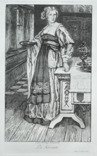 The Maidservant, after H. Leys, 1868. Creator: Félix Bracquemond (French, 1833-1914).
