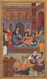 The Marriage at Cana, from a Mirror of Holiness (Mir?at al-quds) of Father Jerome Xavier, 1602-1604. Creator: Unknown.