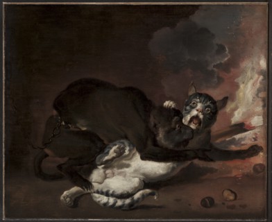 The Monkey and the Cat, probably 1670s. Creator: Abraham Hondius (Dutch, c. 1625-1695).