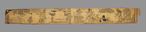 The Monkeys and Bears Fight Ravana and His Demons (verso), from a Romance..., late 1700s. Creator: Unknown.