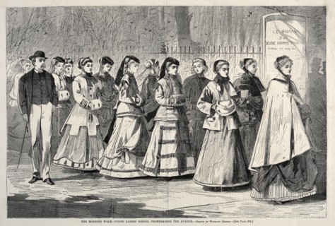 The Morning Walk - Young Ladies School Promenading the Avenue, 1868. Creator: Winslow Homer (American, 1836-1910).