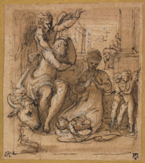 The Nativity with the Dream of Joseph, c. 1527/30?. Creator: Parmigianino (Italian, 1503-1540).