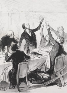 The Philanthropists of the Day, plate 8: A 43d Toast...to the Temperance Society, 1844. Creator: Honoré Daumier (French, 1808-1879).