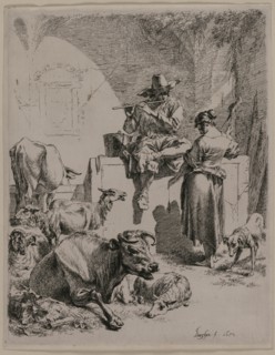 The Piping Shepherd, 1652. Creator: Nicolaes Berchem (Dutch, 1620-1683).