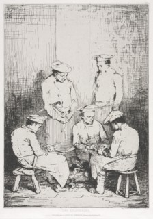The Potato Peelers. Creator: Théodule Ribot (French, 1823-1891); A. Cadart & F. Chevalier, rue Richelieu, 66.