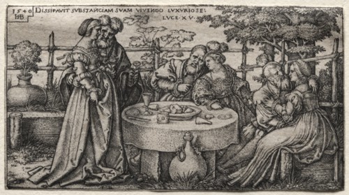 The Prodigal Son: Wasting His Fortune. Creator: Hans Sebald Beham (German, 1500-1550).