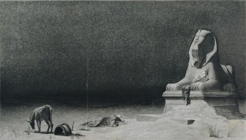 The Rest on the Flight into Egypt (recto), c. 1879-80. Creator: Luc-Olivier Merson (French, 1846-1920).