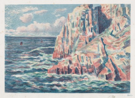 The Sea at Camaret, The Red Rocks, 1895. Creator: Maximilien Luce (French, 1858-1941).