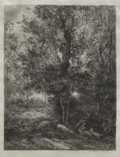 The Shepherd and the Shepherdess, 1874. Creator: Charles François Daubigny (French, 1817-1878).
