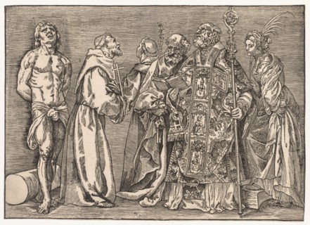 The Six Saints, c. 1535. Creator: Niccolo Boldrini (Italian, c. 1500-aft 1566).
