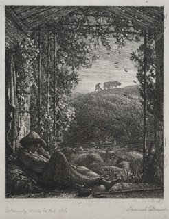 The Sleeping Shepherd, 1857. Creator: Samuel Palmer (British, 1805-1881).