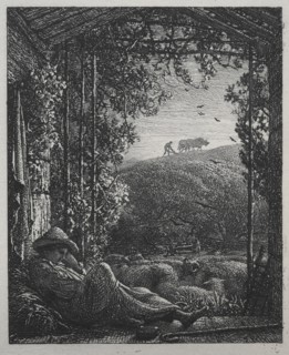 The Sleeping Shepherd, 1857. Creator: Samuel Palmer (British, 1805-1881).