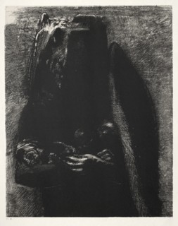 The Temptation of Saint Anthony (First Series): It Is the Devil, Bearing Beneath His Two Wings,1888. Creator: Odilon Redon (French, 1840-1916); Becquet (French); Edmond Deman.